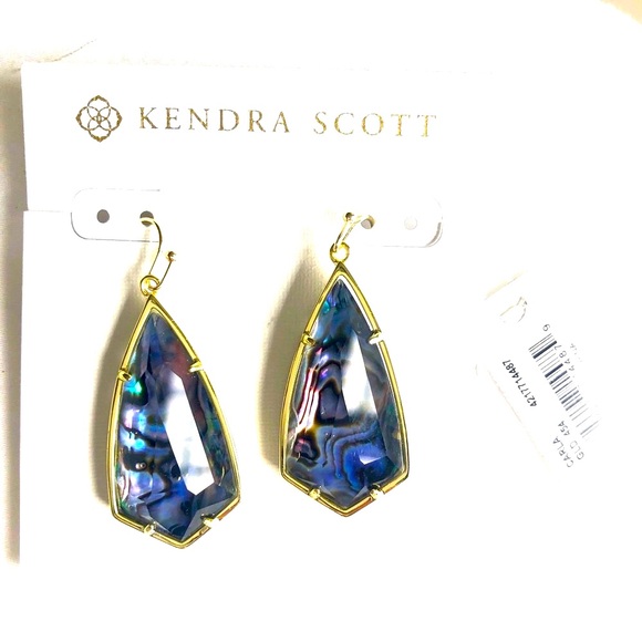 Kendra Scott Jewelry - NWT Kendra Scott RARE & Retired Carla Earrings Abalone & Yellow Gold PERFECT!